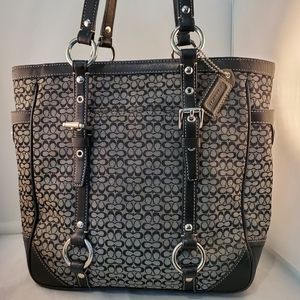 Black and White Logo Coach Bag